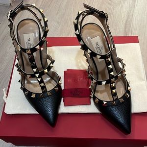 Valentino Garavani Rockstud Ankle Strap Pump Heels